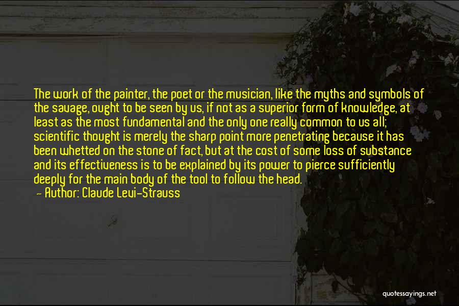 Claude Levi-Strauss Quotes: The Work Of The Painter, The Poet Or The Musician, Like The Myths And Symbols Of The Savage, Ought To