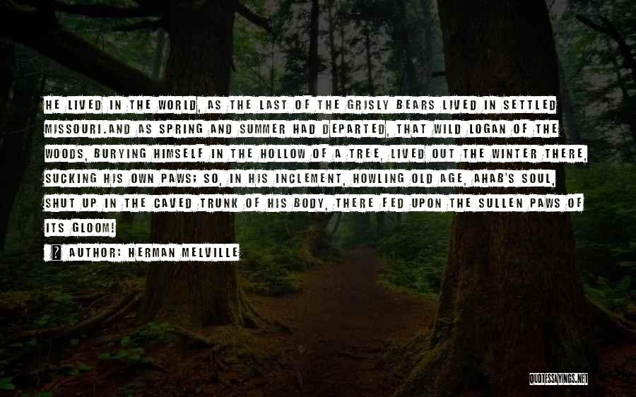 Herman Melville Quotes: He Lived In The World, As The Last Of The Grisly Bears Lived In Settled Missouri.and As Spring And Summer