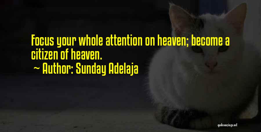 Sunday Adelaja Quotes: Focus Your Whole Attention On Heaven; Become A Citizen Of Heaven.