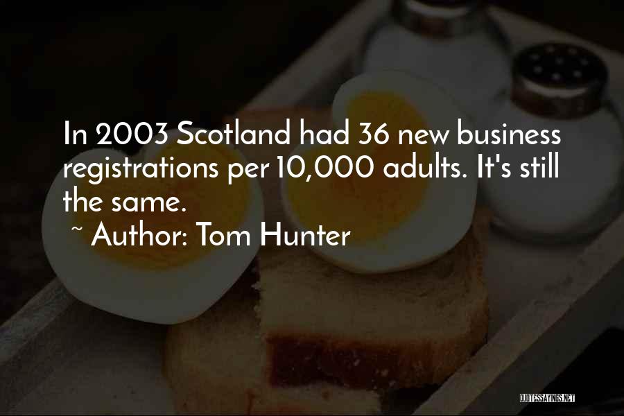 Tom Hunter Quotes: In 2003 Scotland Had 36 New Business Registrations Per 10,000 Adults. It's Still The Same.