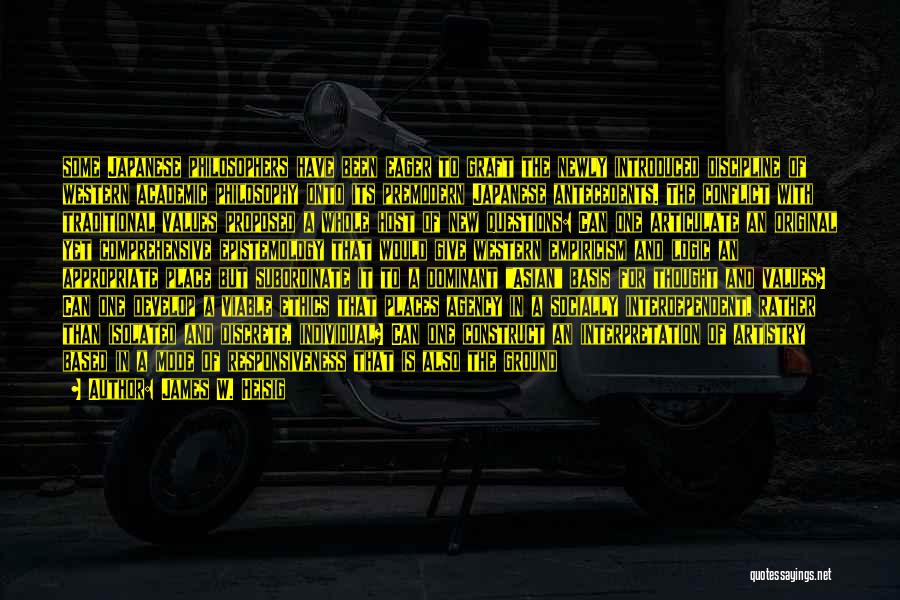 James W. Heisig Quotes: Some Japanese Philosophers Have Been Eager To Graft The Newly Introduced Discipline Of Western Academic Philosophy Onto Its Premodern Japanese