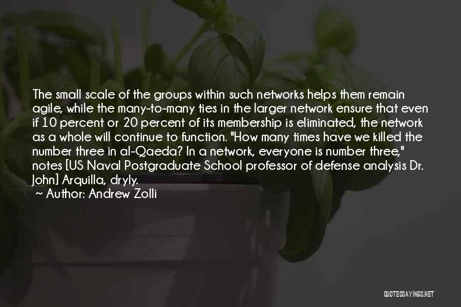 Andrew Zolli Quotes: The Small Scale Of The Groups Within Such Networks Helps Them Remain Agile, While The Many-to-many Ties In The Larger