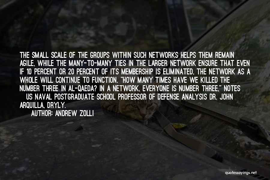 Andrew Zolli Quotes: The Small Scale Of The Groups Within Such Networks Helps Them Remain Agile, While The Many-to-many Ties In The Larger