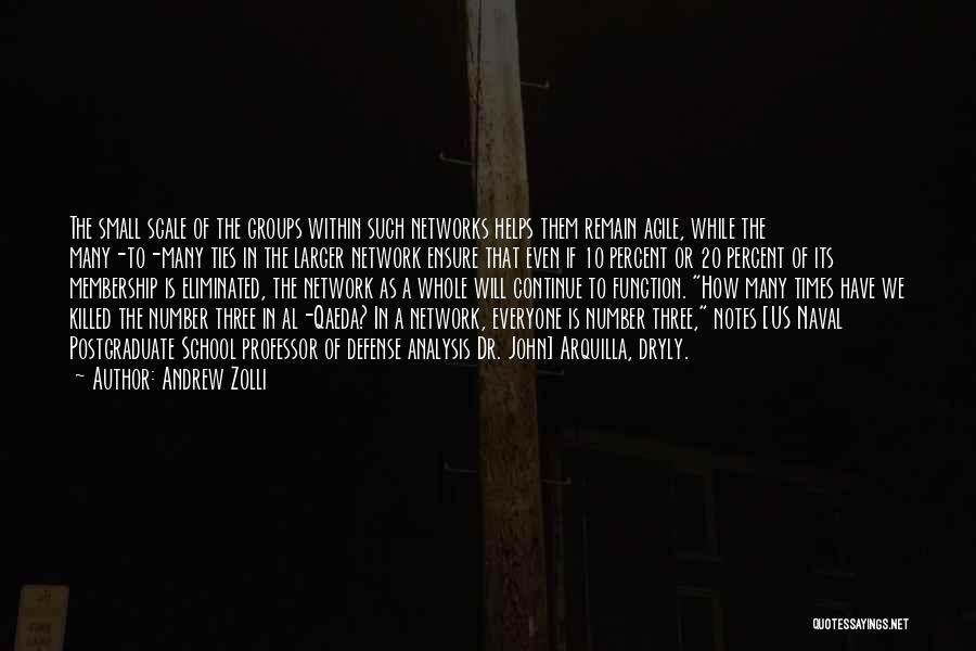 Andrew Zolli Quotes: The Small Scale Of The Groups Within Such Networks Helps Them Remain Agile, While The Many-to-many Ties In The Larger