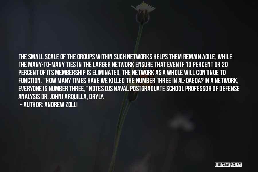 Andrew Zolli Quotes: The Small Scale Of The Groups Within Such Networks Helps Them Remain Agile, While The Many-to-many Ties In The Larger