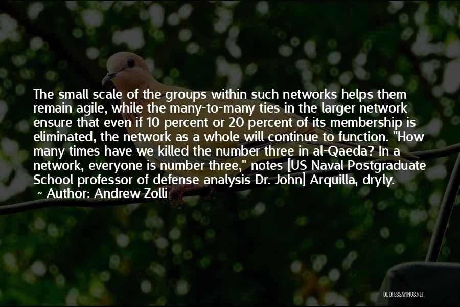 Andrew Zolli Quotes: The Small Scale Of The Groups Within Such Networks Helps Them Remain Agile, While The Many-to-many Ties In The Larger