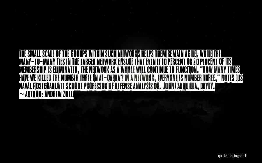 Andrew Zolli Quotes: The Small Scale Of The Groups Within Such Networks Helps Them Remain Agile, While The Many-to-many Ties In The Larger
