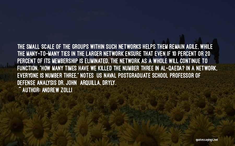 Andrew Zolli Quotes: The Small Scale Of The Groups Within Such Networks Helps Them Remain Agile, While The Many-to-many Ties In The Larger