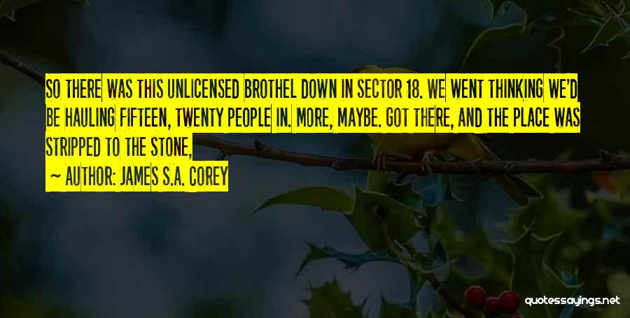 James S.A. Corey Quotes: So There Was This Unlicensed Brothel Down In Sector 18. We Went Thinking We'd Be Hauling Fifteen, Twenty People In.