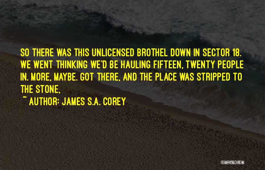 James S.A. Corey Quotes: So There Was This Unlicensed Brothel Down In Sector 18. We Went Thinking We'd Be Hauling Fifteen, Twenty People In.