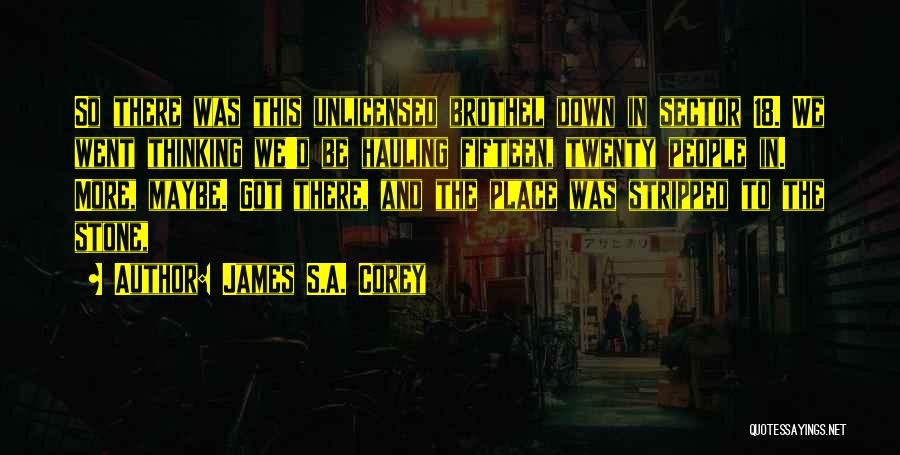 James S.A. Corey Quotes: So There Was This Unlicensed Brothel Down In Sector 18. We Went Thinking We'd Be Hauling Fifteen, Twenty People In.