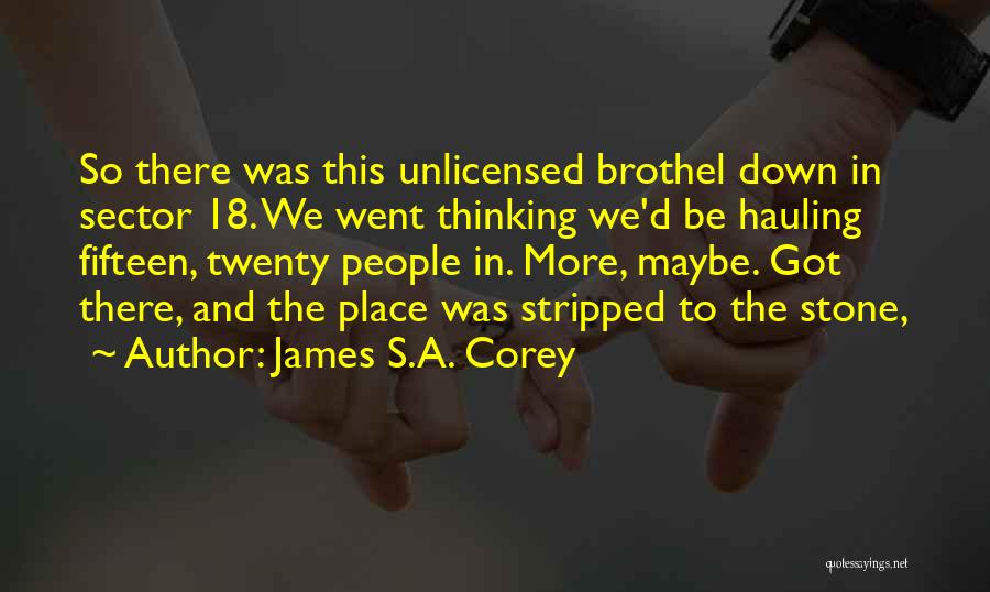 James S.A. Corey Quotes: So There Was This Unlicensed Brothel Down In Sector 18. We Went Thinking We'd Be Hauling Fifteen, Twenty People In.