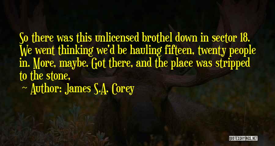 James S.A. Corey Quotes: So There Was This Unlicensed Brothel Down In Sector 18. We Went Thinking We'd Be Hauling Fifteen, Twenty People In.