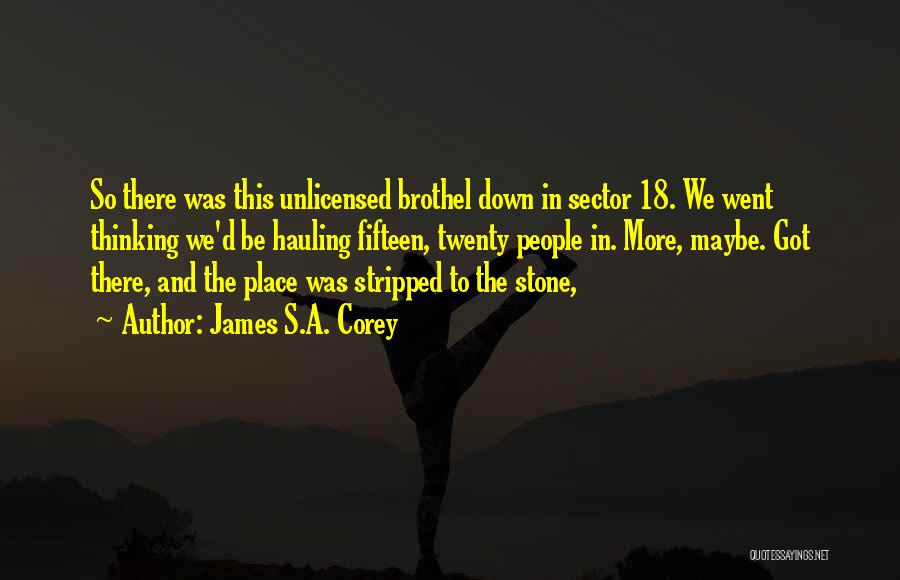 James S.A. Corey Quotes: So There Was This Unlicensed Brothel Down In Sector 18. We Went Thinking We'd Be Hauling Fifteen, Twenty People In.