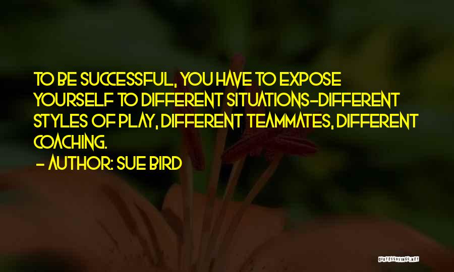 Sue Bird Quotes: To Be Successful, You Have To Expose Yourself To Different Situations-different Styles Of Play, Different Teammates, Different Coaching.