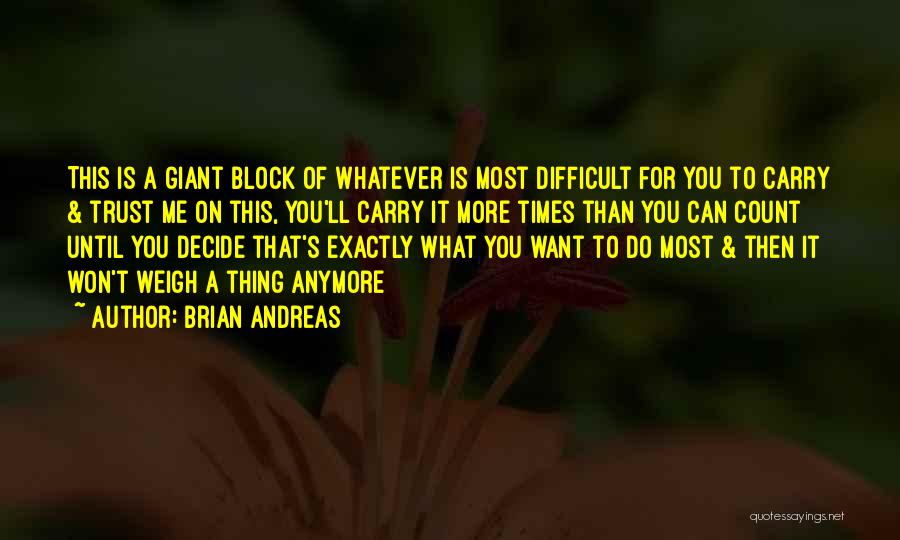 Brian Andreas Quotes: This Is A Giant Block Of Whatever Is Most Difficult For You To Carry & Trust Me On This, You'll