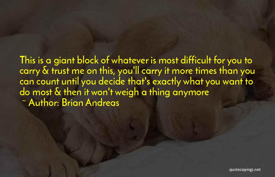 Brian Andreas Quotes: This Is A Giant Block Of Whatever Is Most Difficult For You To Carry & Trust Me On This, You'll