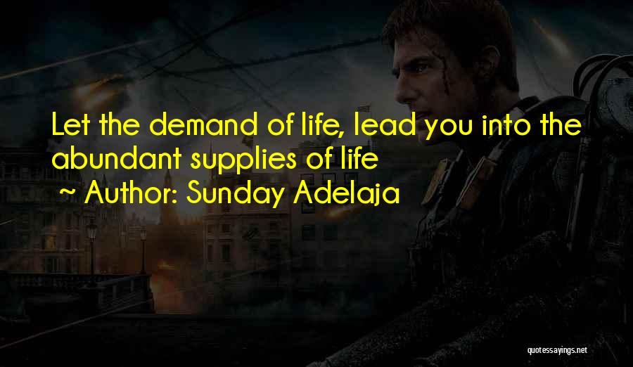 Sunday Adelaja Quotes: Let The Demand Of Life, Lead You Into The Abundant Supplies Of Life