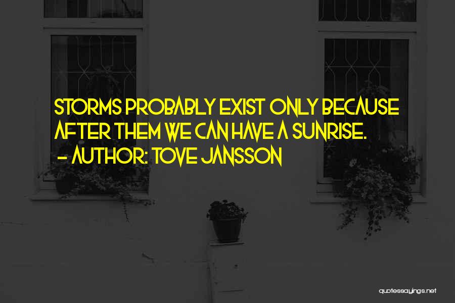 Tove Jansson Quotes: Storms Probably Exist Only Because After Them We Can Have A Sunrise.