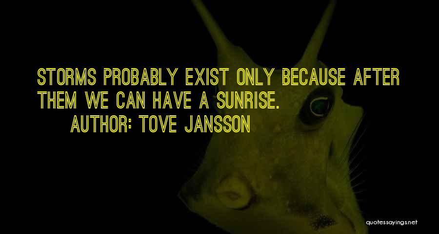 Tove Jansson Quotes: Storms Probably Exist Only Because After Them We Can Have A Sunrise.