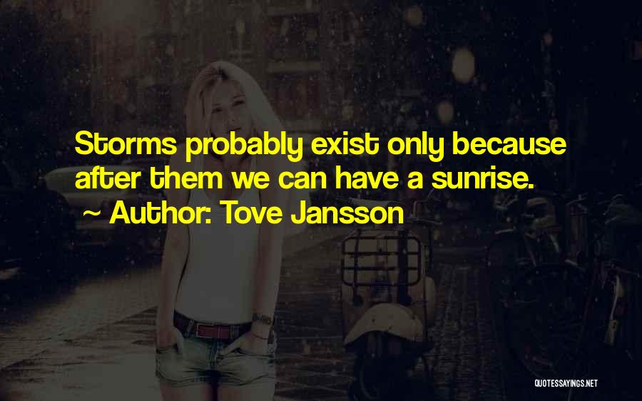 Tove Jansson Quotes: Storms Probably Exist Only Because After Them We Can Have A Sunrise.