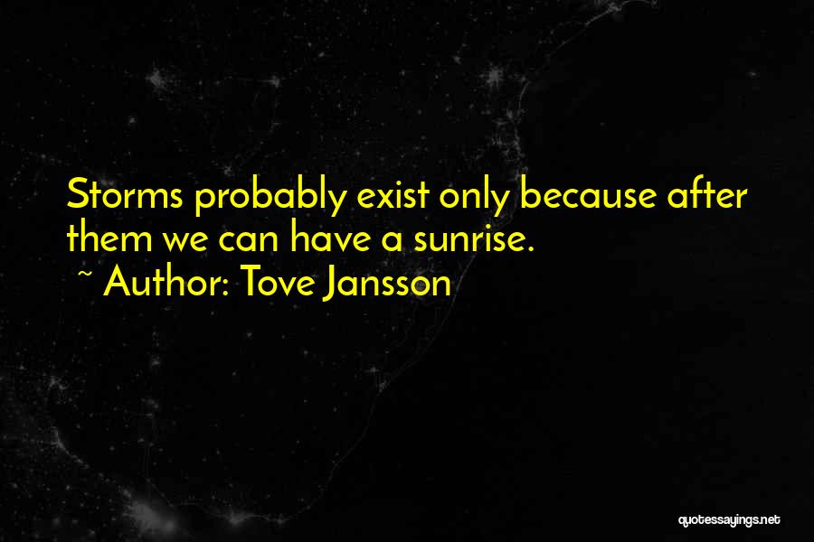 Tove Jansson Quotes: Storms Probably Exist Only Because After Them We Can Have A Sunrise.