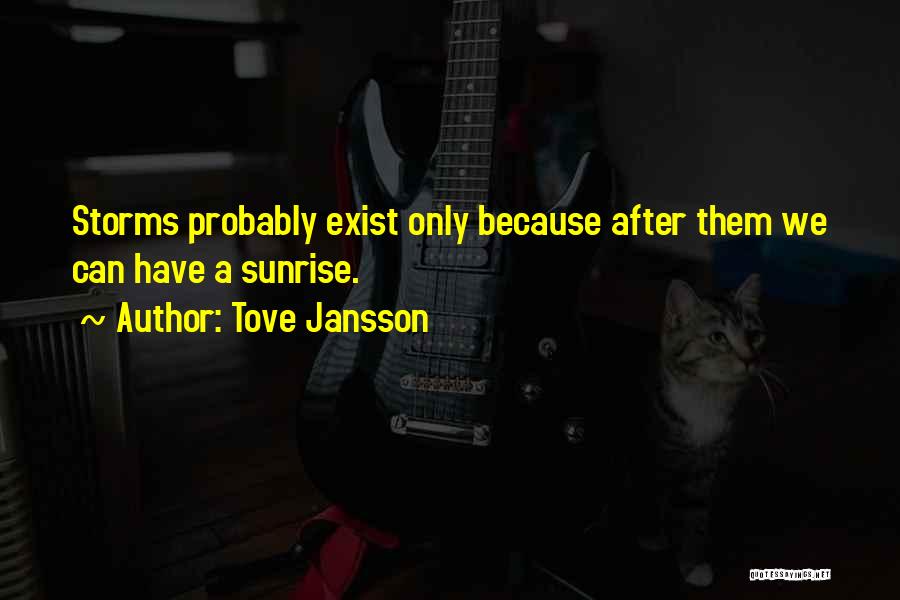 Tove Jansson Quotes: Storms Probably Exist Only Because After Them We Can Have A Sunrise.