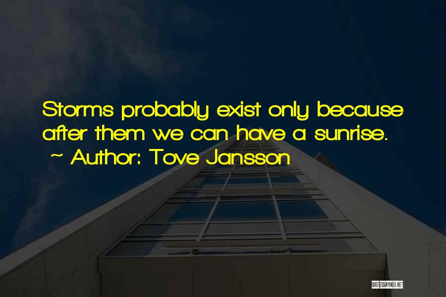 Tove Jansson Quotes: Storms Probably Exist Only Because After Them We Can Have A Sunrise.