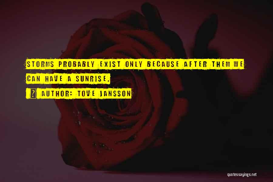 Tove Jansson Quotes: Storms Probably Exist Only Because After Them We Can Have A Sunrise.