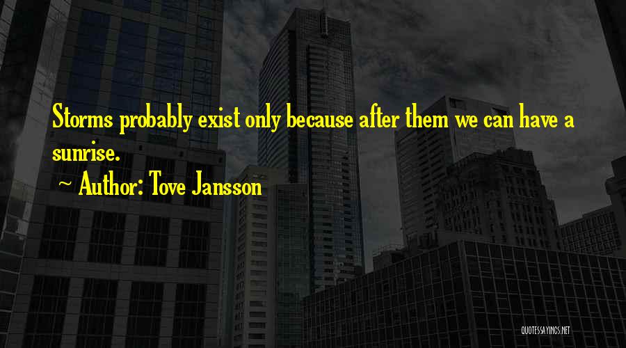 Tove Jansson Quotes: Storms Probably Exist Only Because After Them We Can Have A Sunrise.
