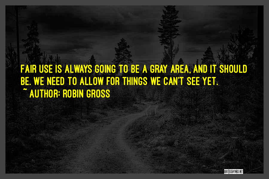 Robin Gross Quotes: Fair Use Is Always Going To Be A Gray Area, And It Should Be. We Need To Allow For Things