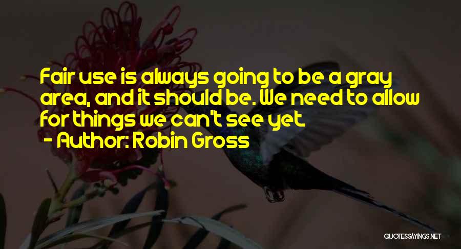 Robin Gross Quotes: Fair Use Is Always Going To Be A Gray Area, And It Should Be. We Need To Allow For Things
