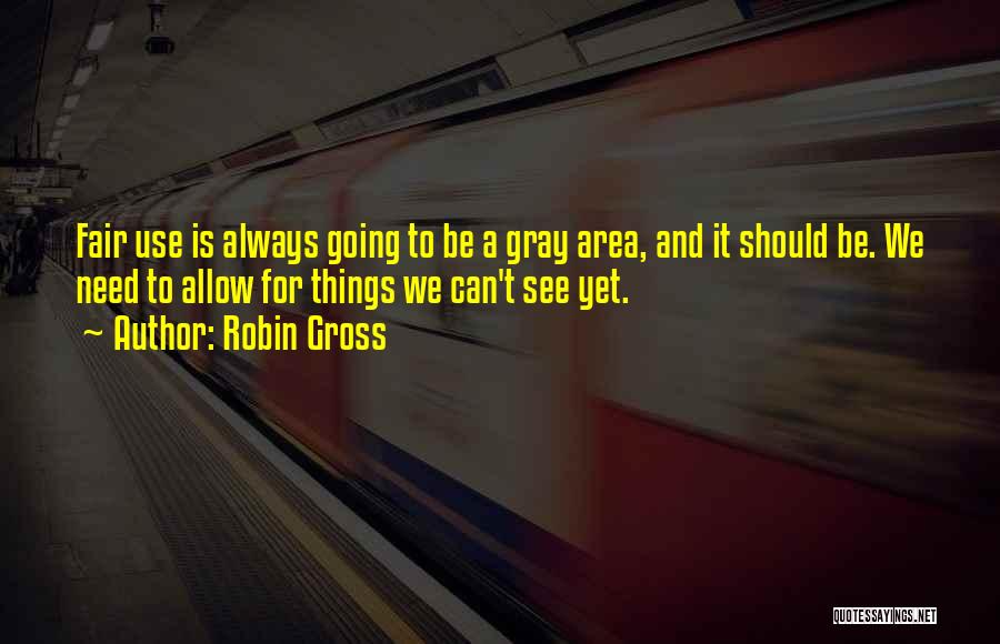Robin Gross Quotes: Fair Use Is Always Going To Be A Gray Area, And It Should Be. We Need To Allow For Things
