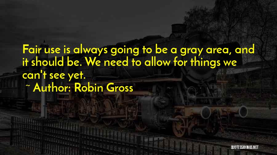 Robin Gross Quotes: Fair Use Is Always Going To Be A Gray Area, And It Should Be. We Need To Allow For Things
