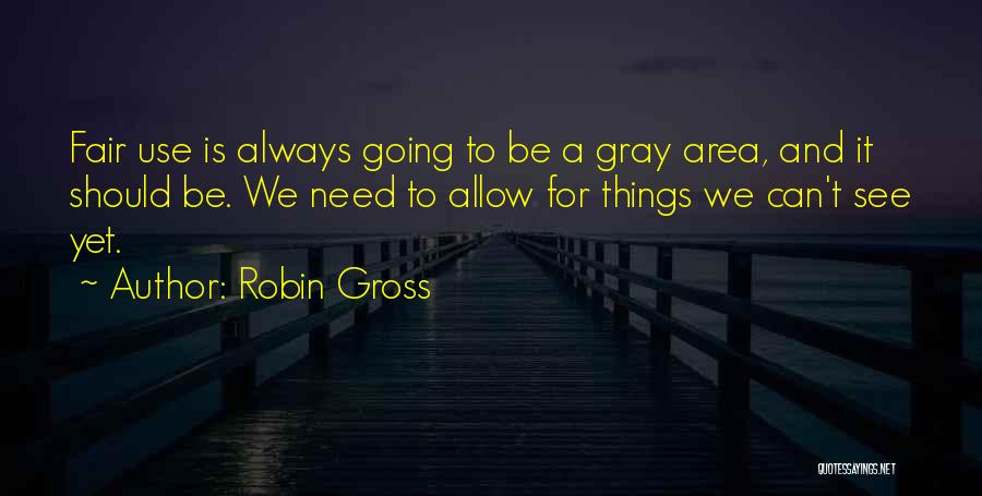 Robin Gross Quotes: Fair Use Is Always Going To Be A Gray Area, And It Should Be. We Need To Allow For Things