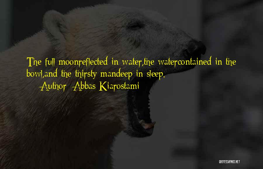 Abbas Kiarostami Quotes: The Full Moonreflected In Water,the Watercontained In The Bowl,and The Thirsty Mandeep In Sleep.