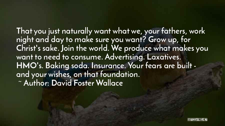 David Foster Wallace Quotes: That You Just Naturally Want What We, Your Fathers, Work Night And Day To Make Sure You Want? Grow Up,