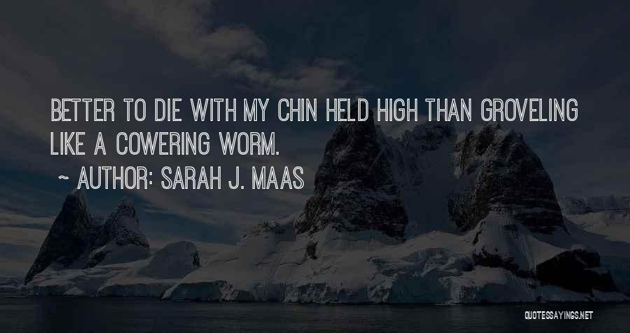 Sarah J. Maas Quotes: Better To Die With My Chin Held High Than Groveling Like A Cowering Worm.