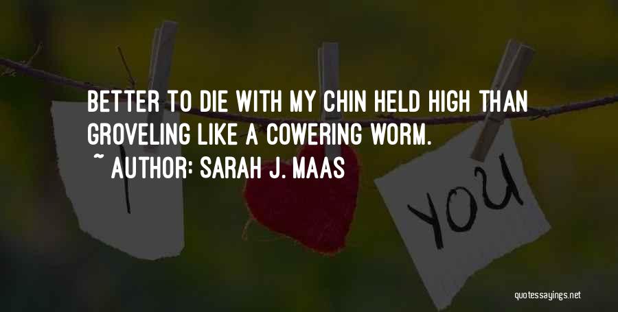 Sarah J. Maas Quotes: Better To Die With My Chin Held High Than Groveling Like A Cowering Worm.