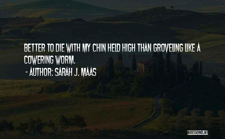 Sarah J. Maas Quotes: Better To Die With My Chin Held High Than Groveling Like A Cowering Worm.