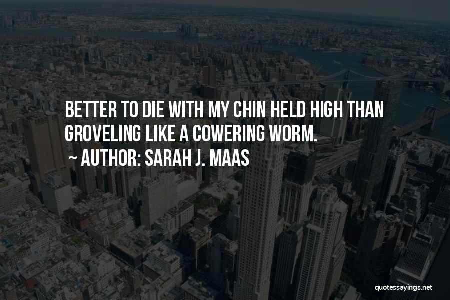 Sarah J. Maas Quotes: Better To Die With My Chin Held High Than Groveling Like A Cowering Worm.