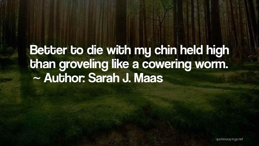 Sarah J. Maas Quotes: Better To Die With My Chin Held High Than Groveling Like A Cowering Worm.