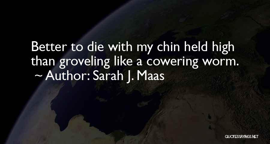 Sarah J. Maas Quotes: Better To Die With My Chin Held High Than Groveling Like A Cowering Worm.