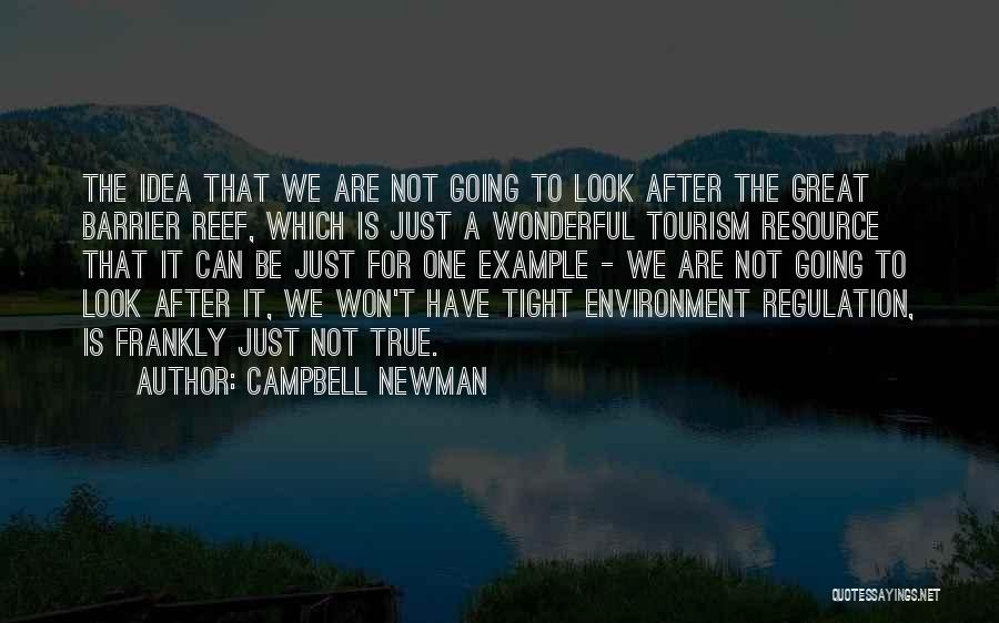 Campbell Newman Quotes: The Idea That We Are Not Going To Look After The Great Barrier Reef, Which Is Just A Wonderful Tourism