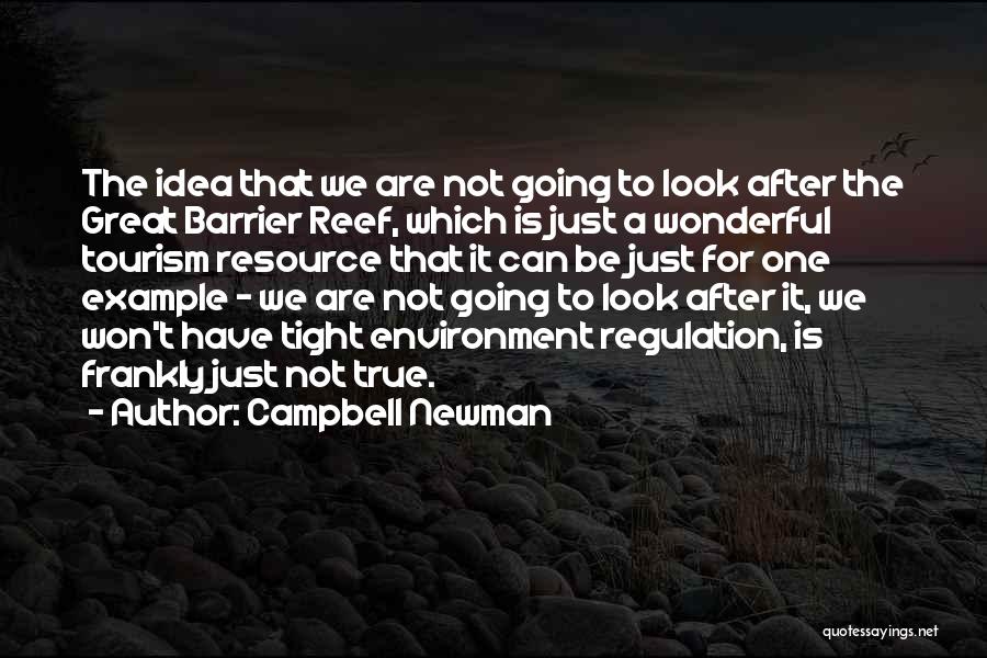 Campbell Newman Quotes: The Idea That We Are Not Going To Look After The Great Barrier Reef, Which Is Just A Wonderful Tourism