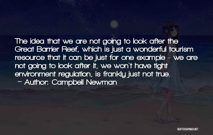 Campbell Newman Quotes: The Idea That We Are Not Going To Look After The Great Barrier Reef, Which Is Just A Wonderful Tourism