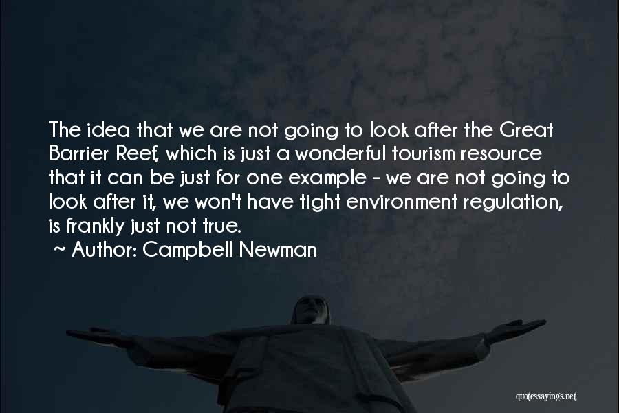 Campbell Newman Quotes: The Idea That We Are Not Going To Look After The Great Barrier Reef, Which Is Just A Wonderful Tourism