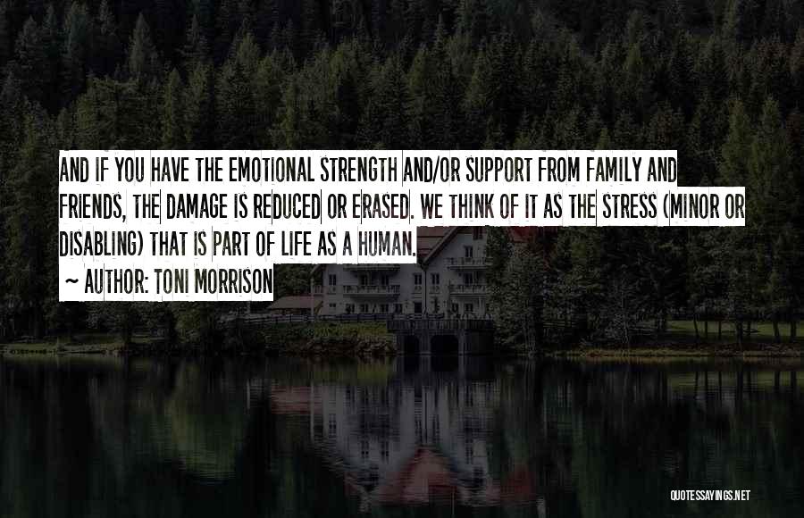 Toni Morrison Quotes: And If You Have The Emotional Strength And/or Support From Family And Friends, The Damage Is Reduced Or Erased. We