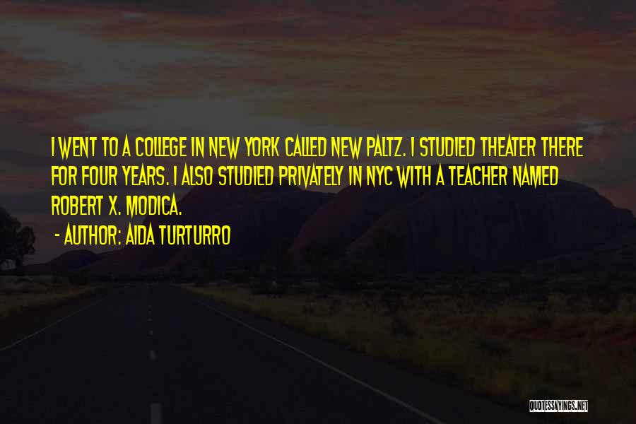 Aida Turturro Quotes: I Went To A College In New York Called New Paltz. I Studied Theater There For Four Years. I Also