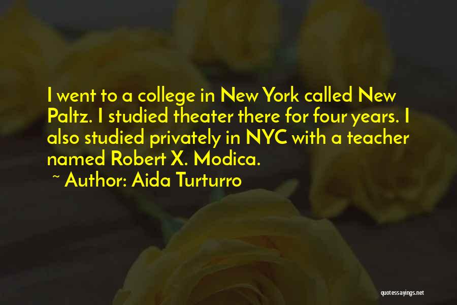 Aida Turturro Quotes: I Went To A College In New York Called New Paltz. I Studied Theater There For Four Years. I Also